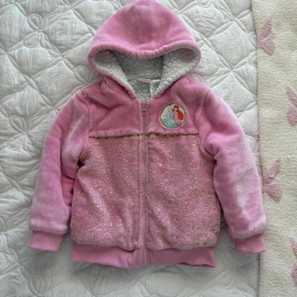 pink Sherpa Disney princess kids hoodie